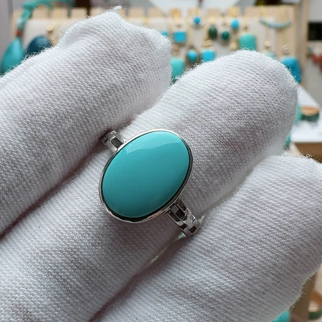 绿松石珠宝奇石银S925镶嵌