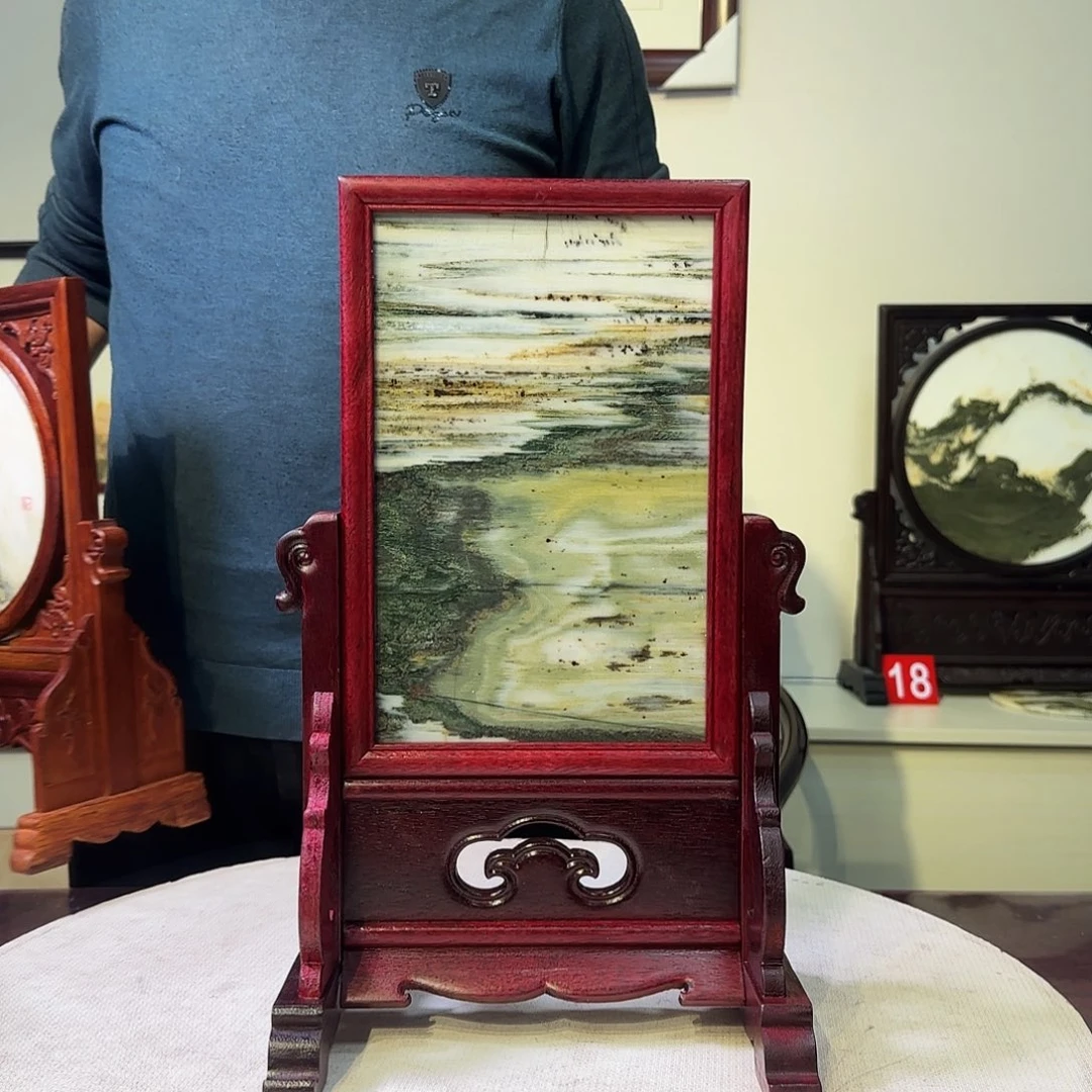 安***格木天然大理石画屏风