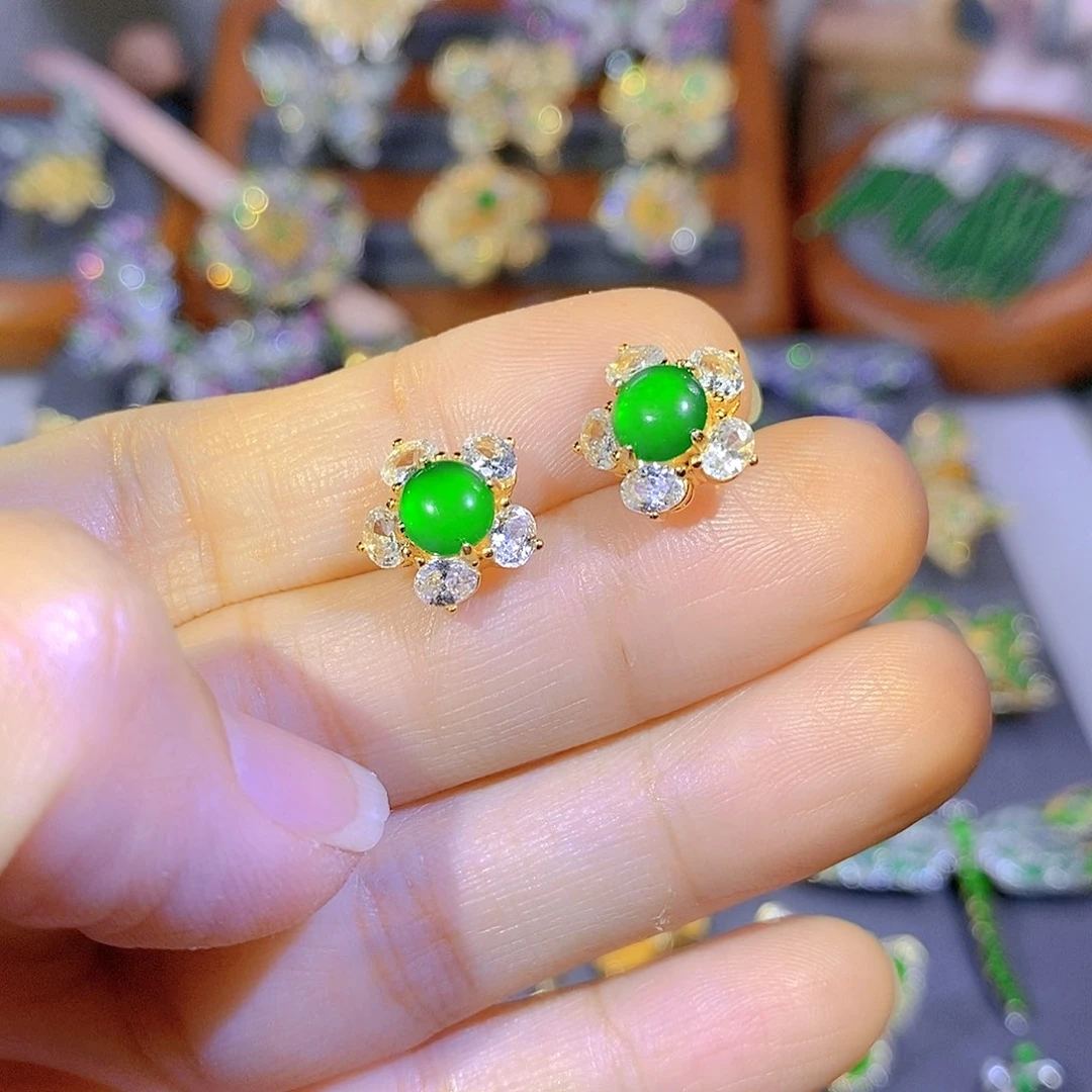 颈饰银S925镶嵌翡翠