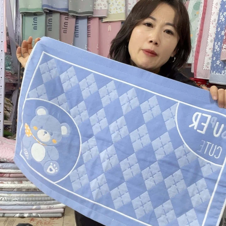 棉儿童特蓝色菱形