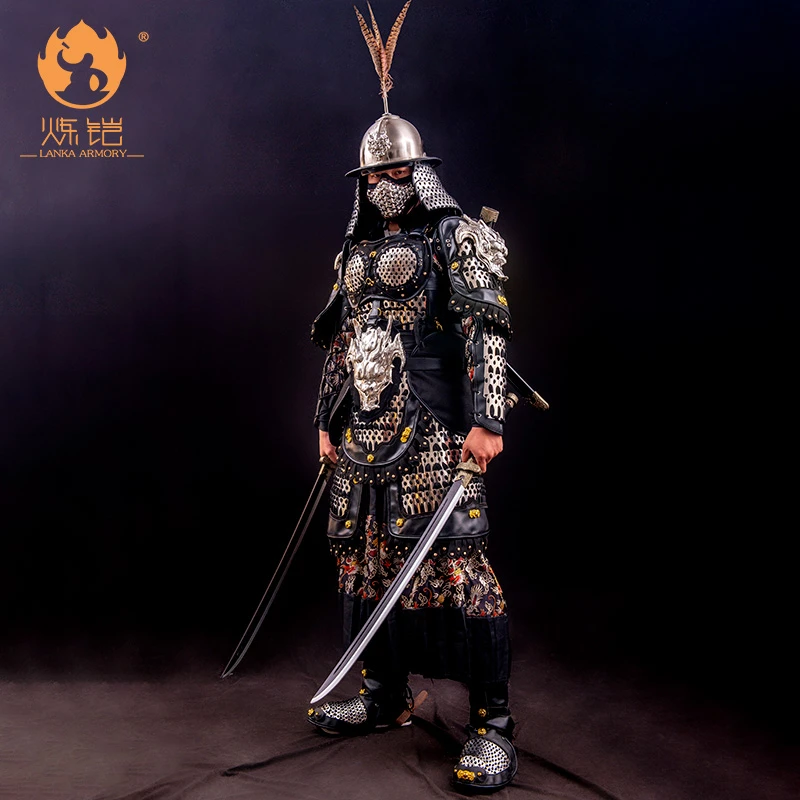 炼铠虎符明光铠亮银分体扎甲网红同款中国甲胄成品古代