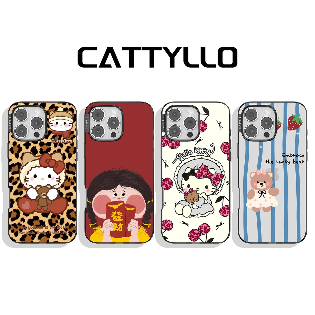 CATTYLLO【豹纹KT】适用于苹果iphone16pm个性防摔手机壳