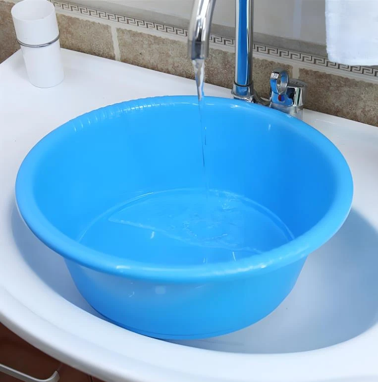 刘老二底部瑕疵盆子，蓝色盆子，塑料盆，耐摔洗脸洗手盆38厘米大