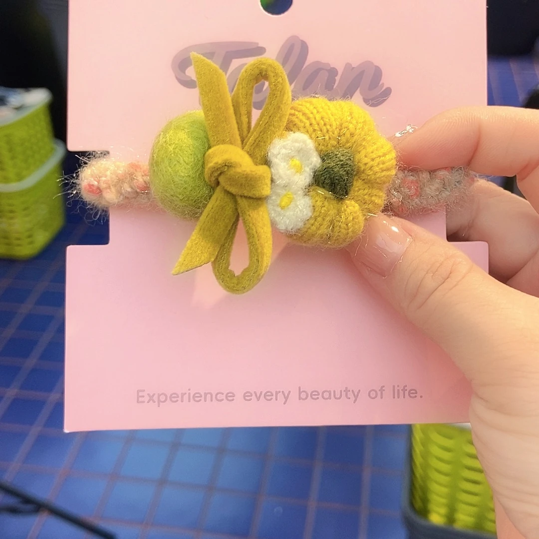 布艺铁合金黄南瓜头绳