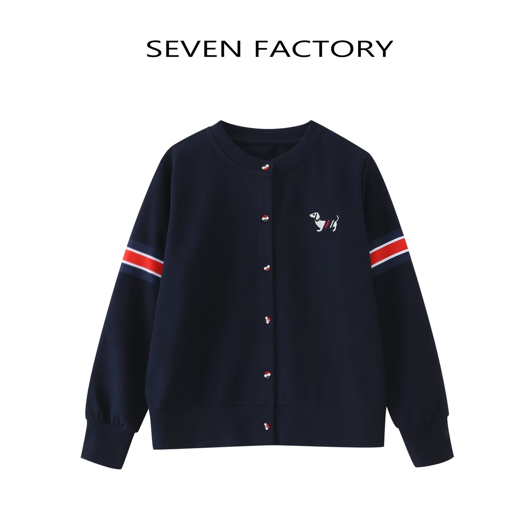 8110夏季撞色拼接刺绣狗狗百搭休闲外套