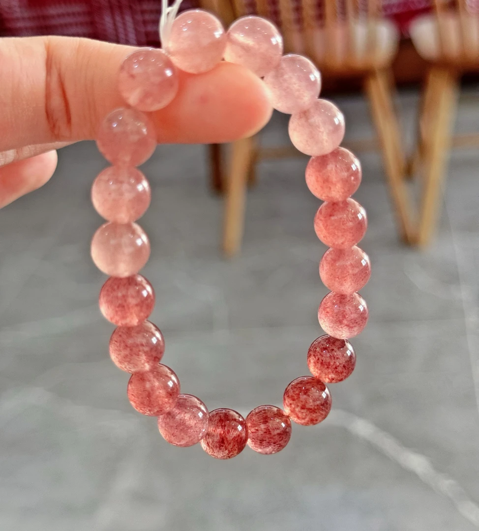 天然渐变草莓晶红调年轻时尚送闺蜜送生日礼物