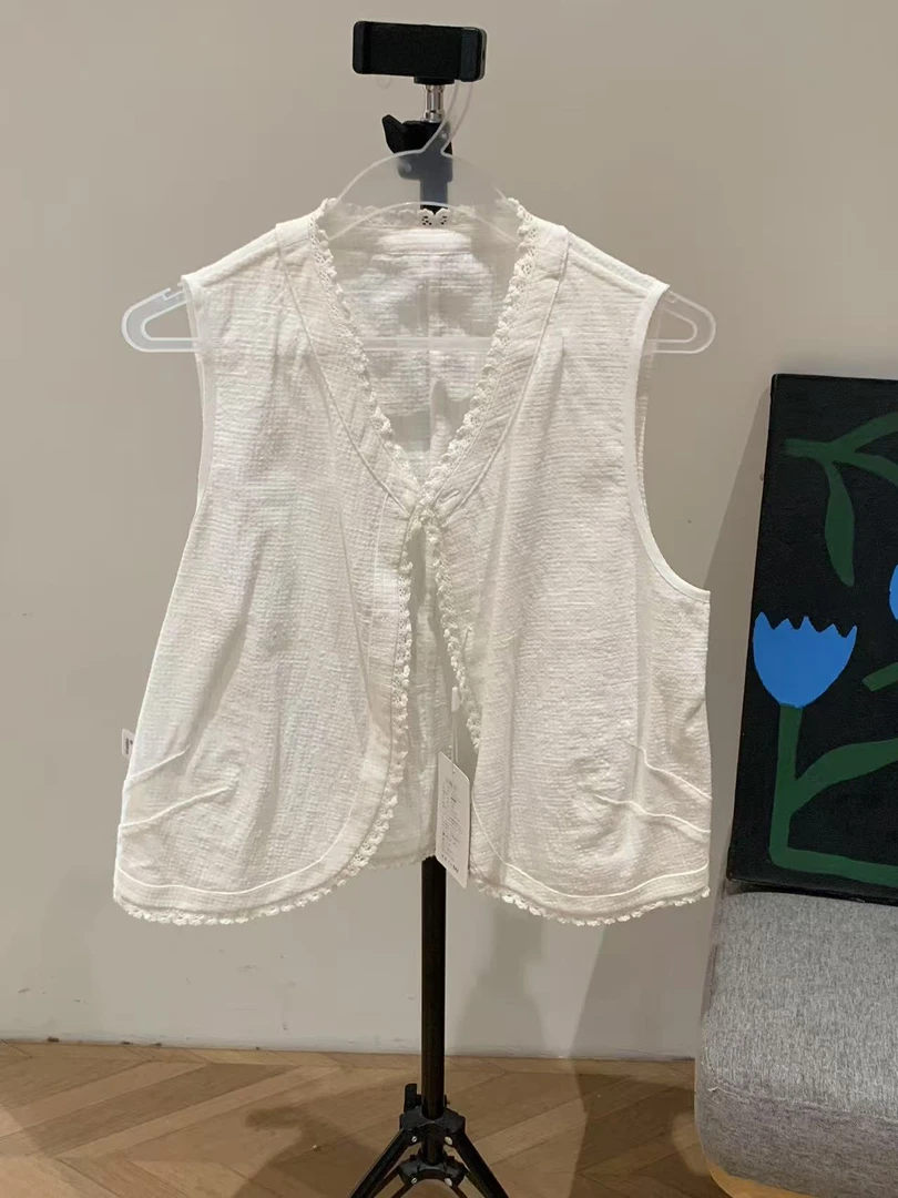 【微瑕】条纹肌理马甲i03068