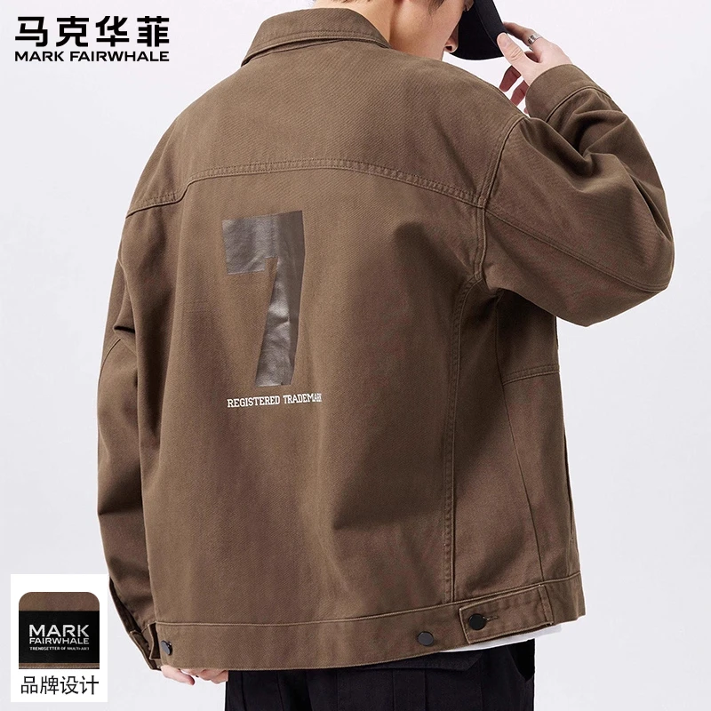 马克华菲宽松牛仔外套男士2025秋季新款百搭工装夹克男装休闲上衣