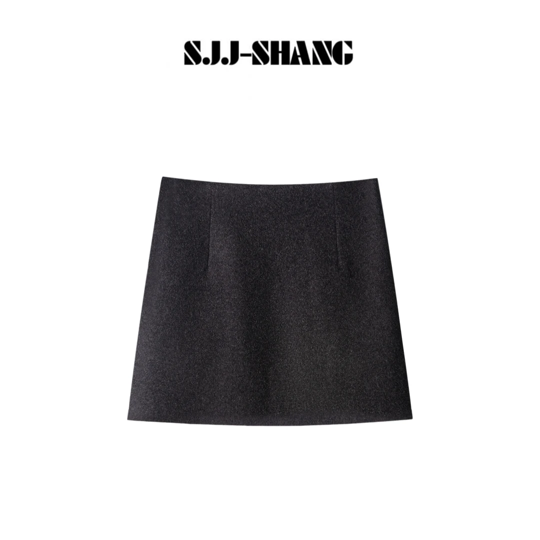 SJJ-SHANG【初漾】高密羊毛混纺针织轻奢风半身短裙 q135521p