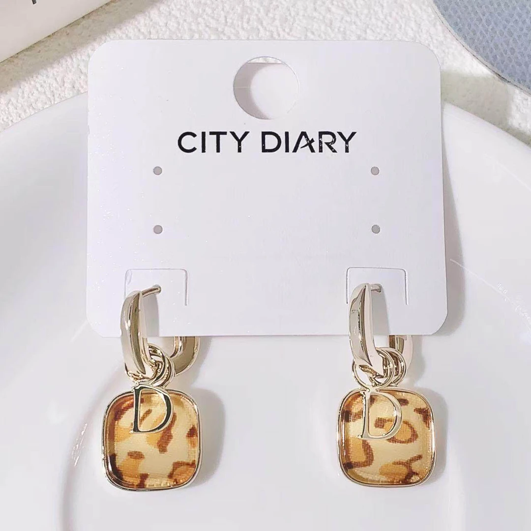 合金耳饰 简约几何图案女卡其色日韩耳环欧美耳饰饰品耳扣百搭