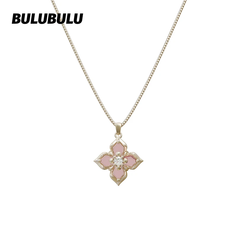 合金项链 韶光系列2.0 原创粉色花朵项链女小众设计高级感