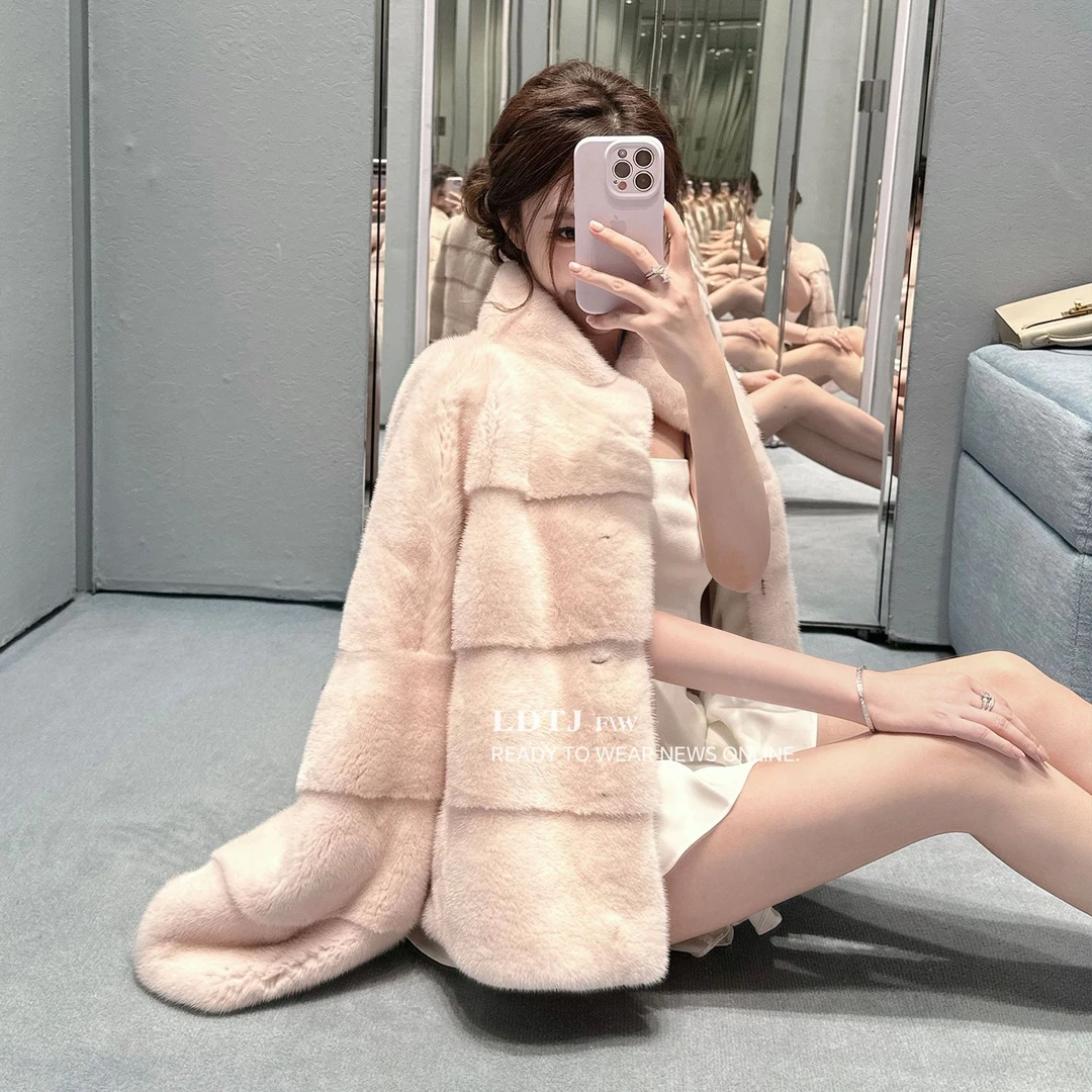 SD42 LDTJ高定【粉雾佳人】丹麦皇冠短二小母貂水貂毛外套