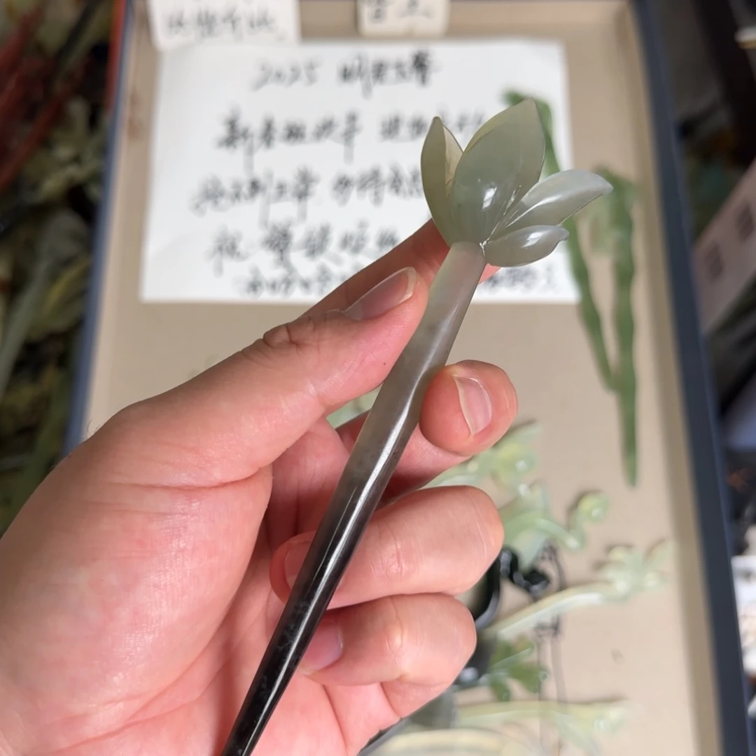 岫玉发饰未镶嵌明君玉簪贼拉好看