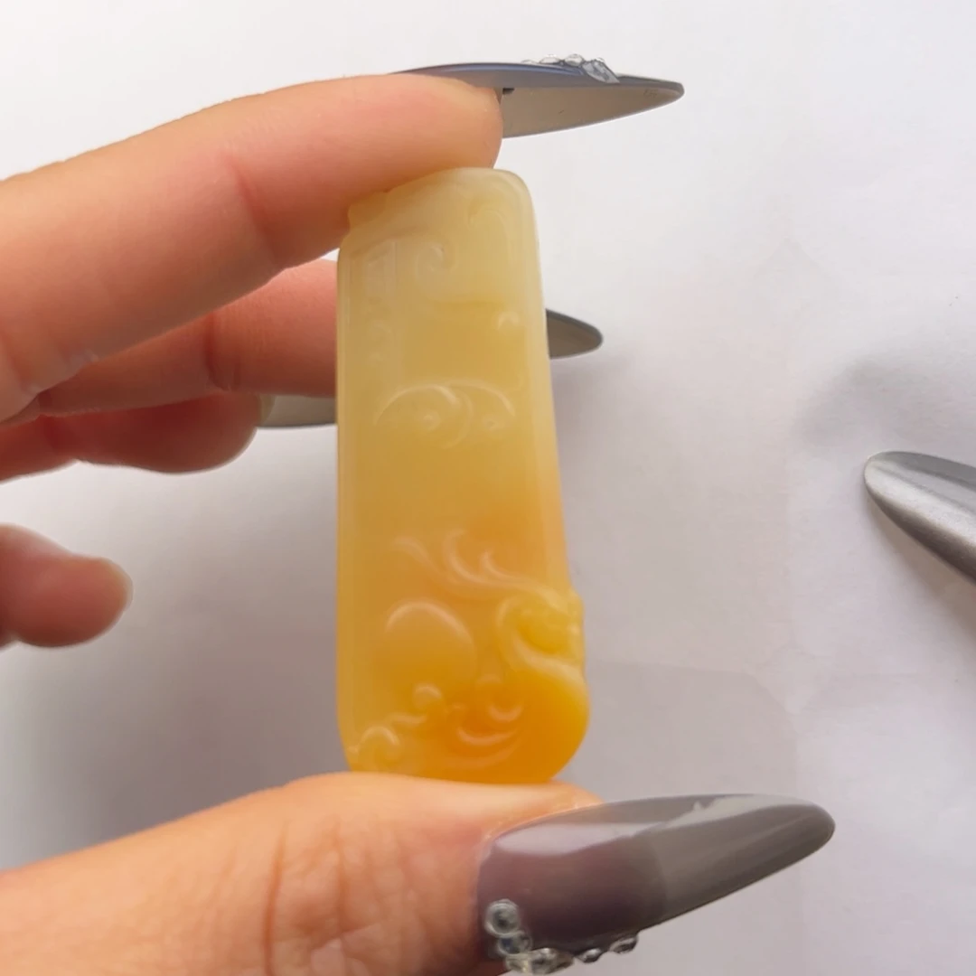 石英质玉黄蜡石挂件未镶嵌冷**风