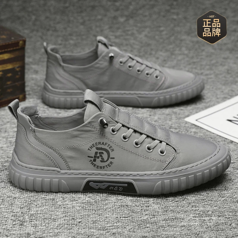 品质男鞋冬季透气薄款防臭老北京布鞋一脚蹬休闲板鞋冰丝帆布开车