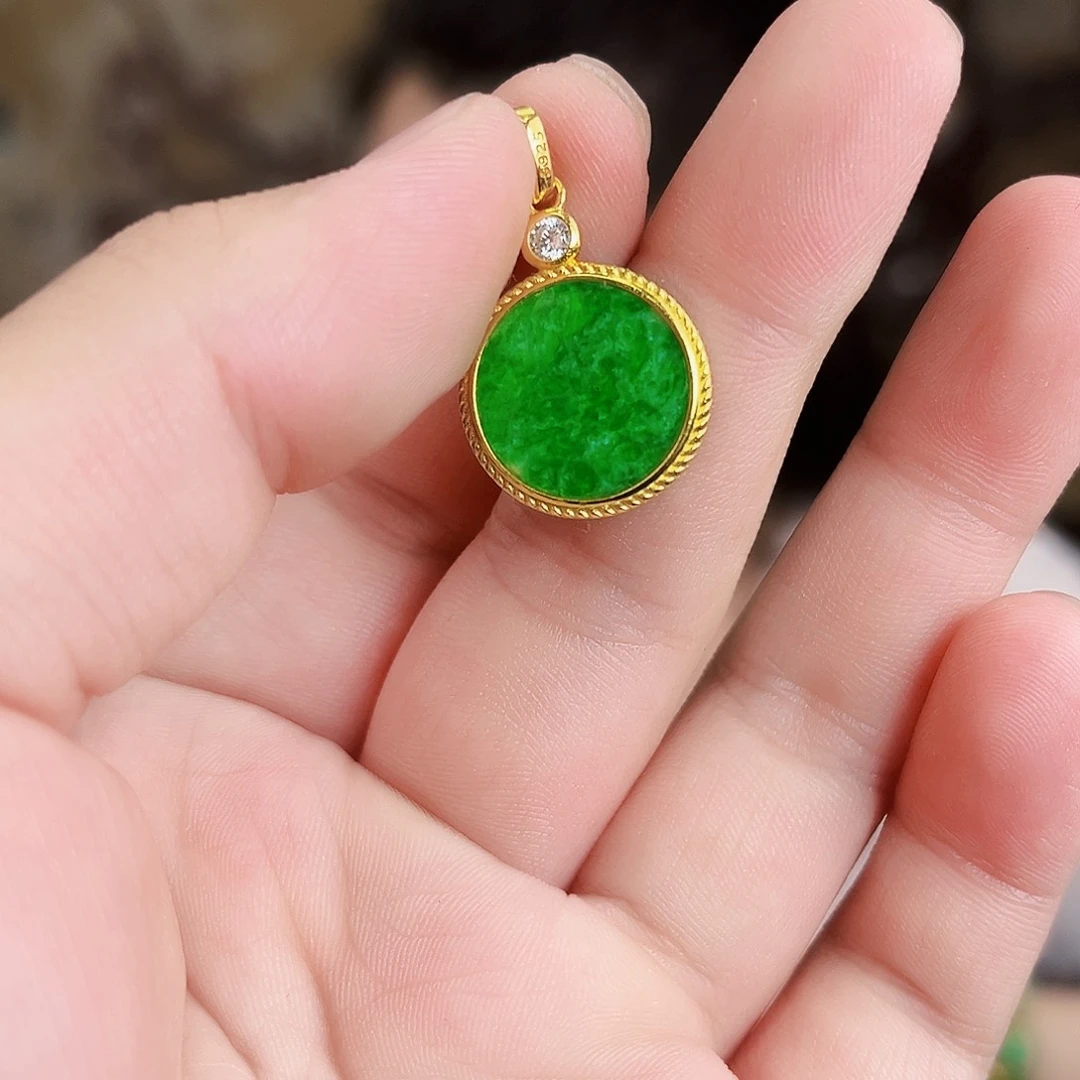 翡翠银S925镶嵌颈饰吊坠