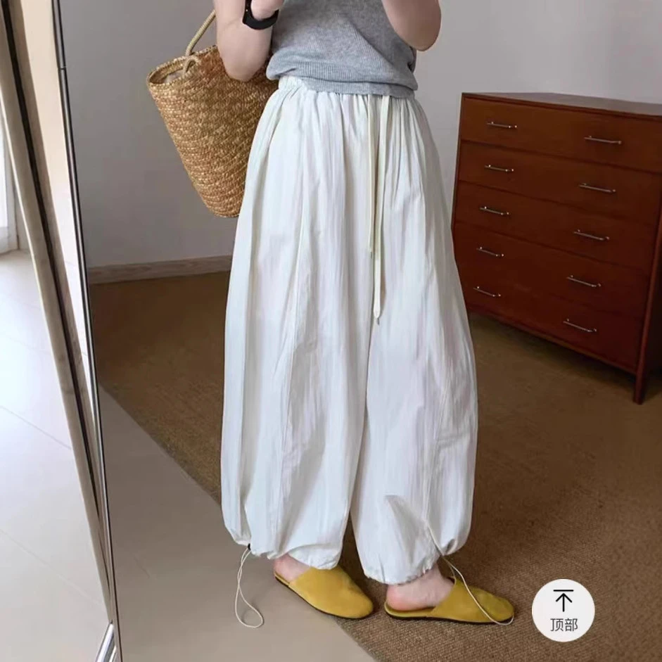 十三行品质货2025春夏新款百搭高腰显瘦裤脚两穿设计垂感休闲裤夏