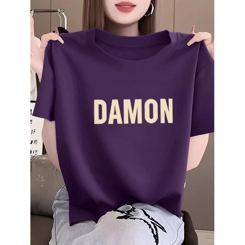 短袖T恤女夏季韩版潮宽松正肩圆领半袖女士体恤洋气爆款百搭上衣