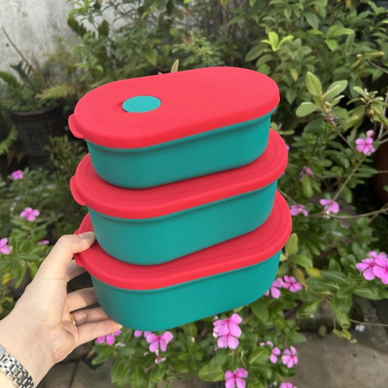 珊谷SG椭圆硅胶保鲜盒饭盒