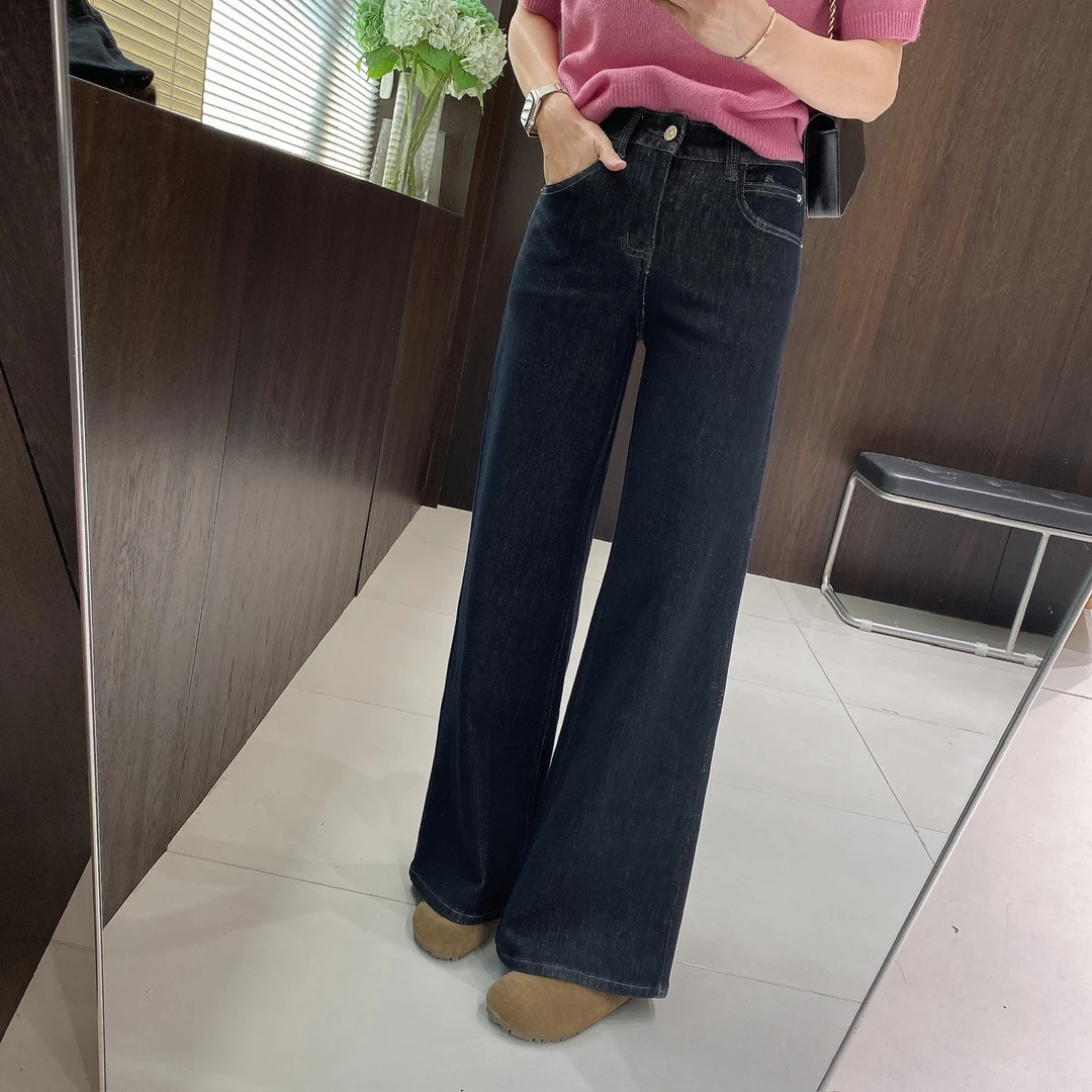 IMFLY金小金自制女装 牛仔裤DYK2799早秋时尚百搭微喇女士裤子