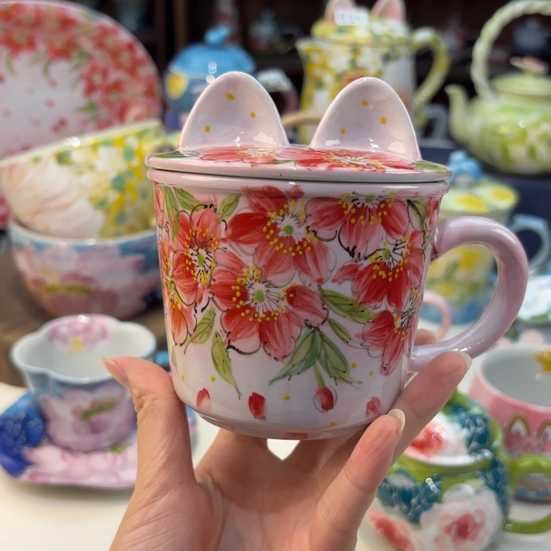 瓷片景德镇手绘高温釉下彩陶瓷茶具