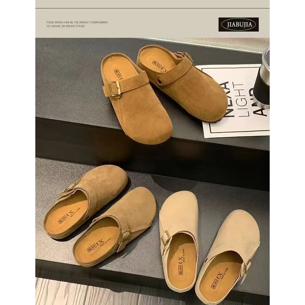 时尚百搭勃肯鞋女外穿春夏新款厚底包头拖鞋903(勃肯包头拖)