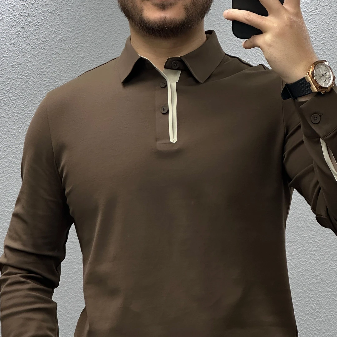 男士撞色无痕长袖Polo衫 XC5