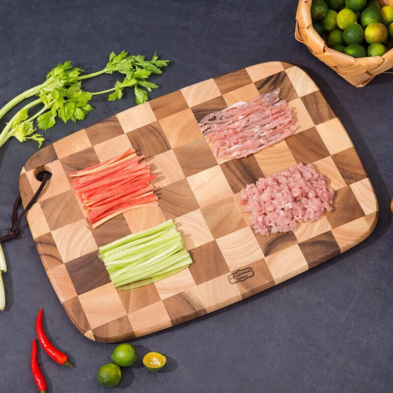泰国进口Lcliving防霉实木砧板家用切菜板子面板案板刀板棋盘格
