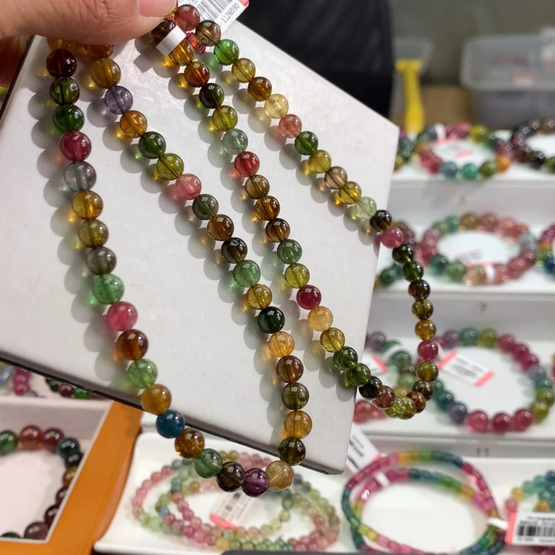 碧玺手链未镶嵌    6.2mm。