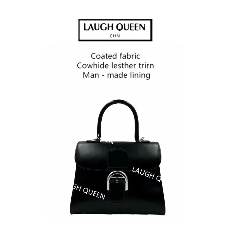 Laugh Queen手工打造真皮女士包时尚包包10158-1 黑 红 沃 小号