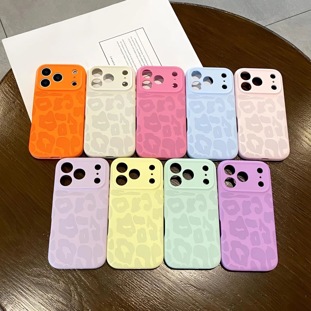 豹纹精孔防摔17pro手机壳16pro适用苹果17promax液态硅胶iphone16