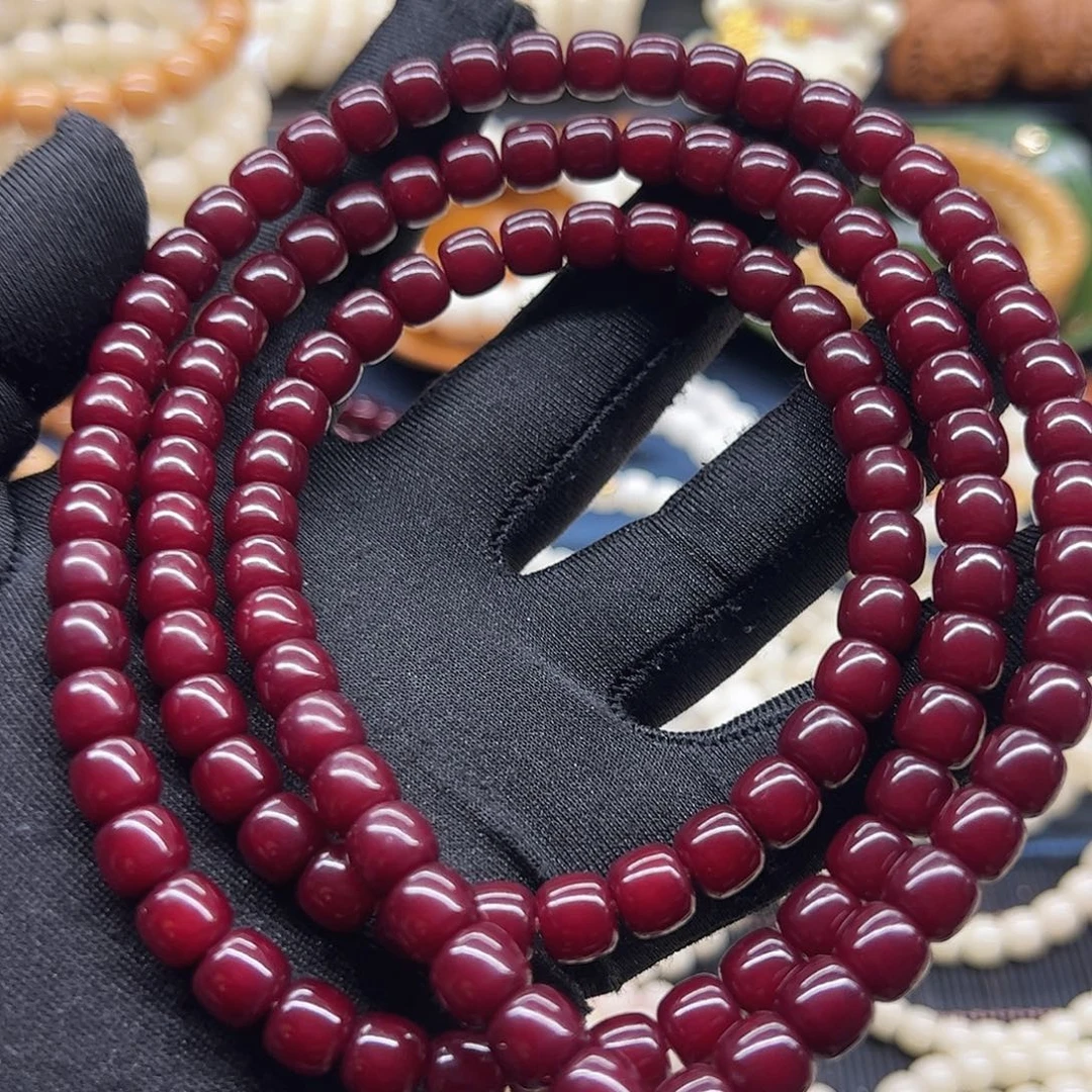 手串菩提根/象牙果古法朱砂供87