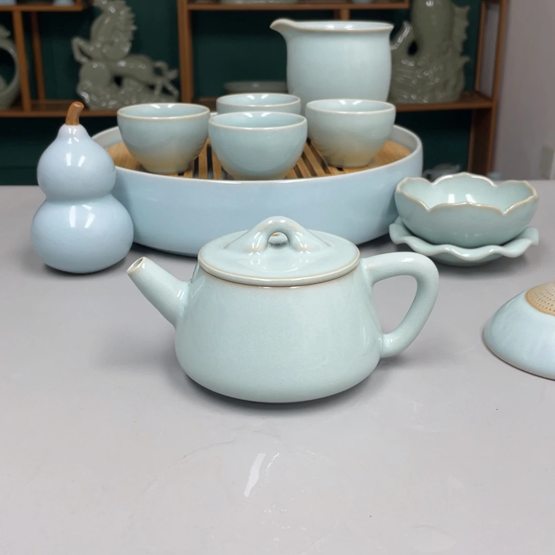 瓷赵琳老师手工石瓢壶带礼盒