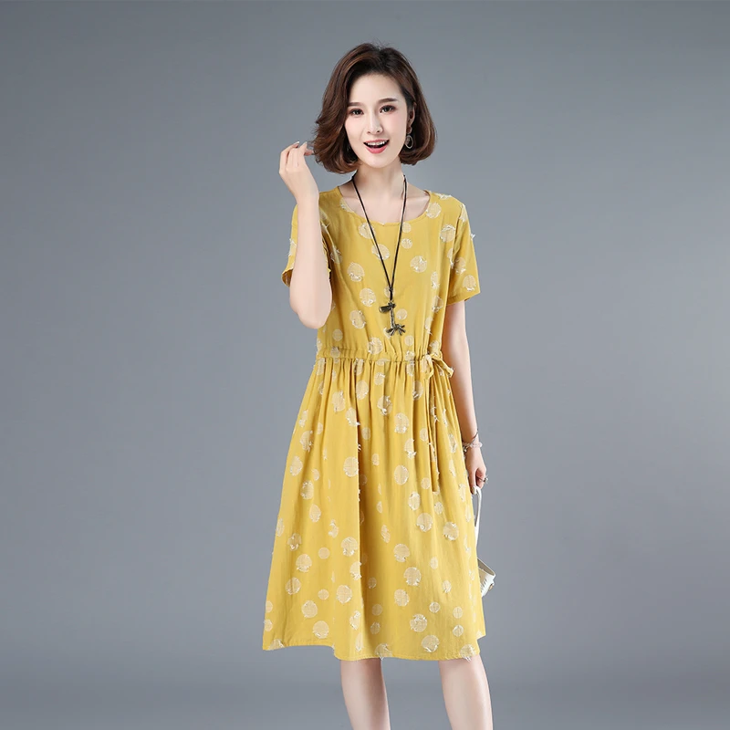 碎花收腰时尚长裙气质小碎花连衣裙裙子过膝中显瘦夏季印花洋气