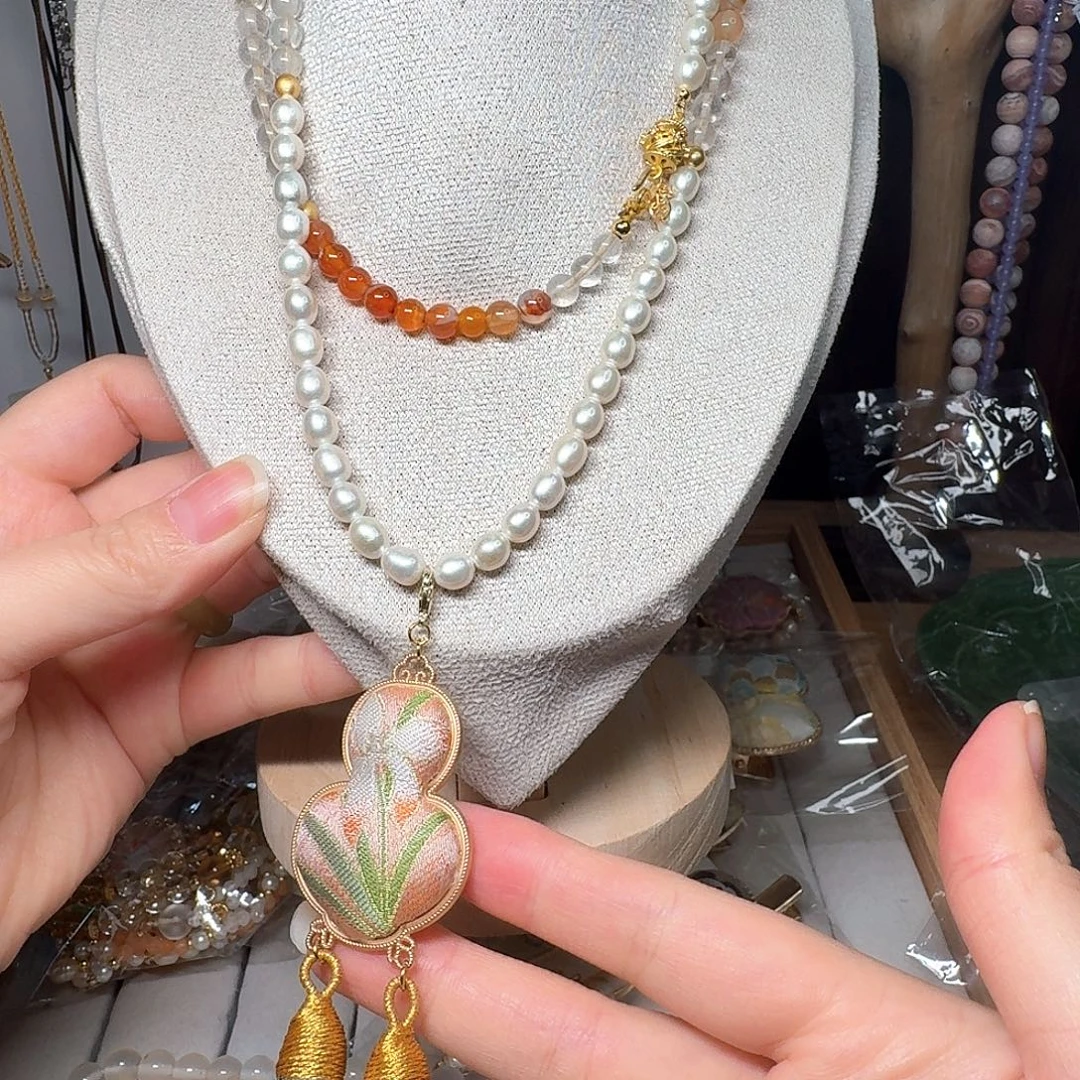 铜合金毛衣链宋锦发夹