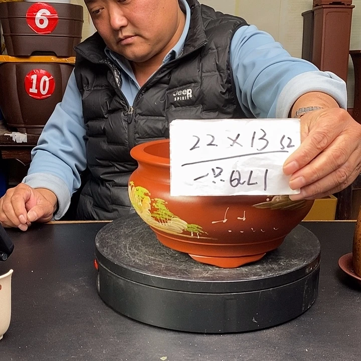 紫砂花盆货号一只QL1