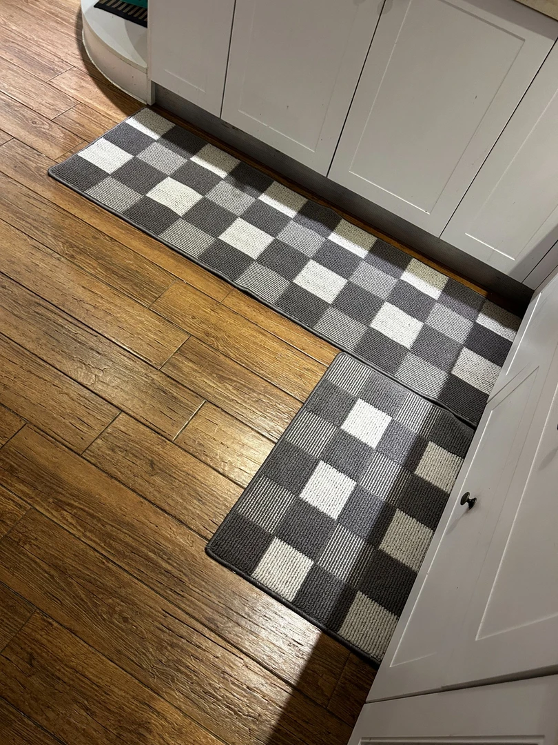 【大喜跨境】家用厨房地垫入户门地垫灰白色 抗油污耐脏防滑地垫