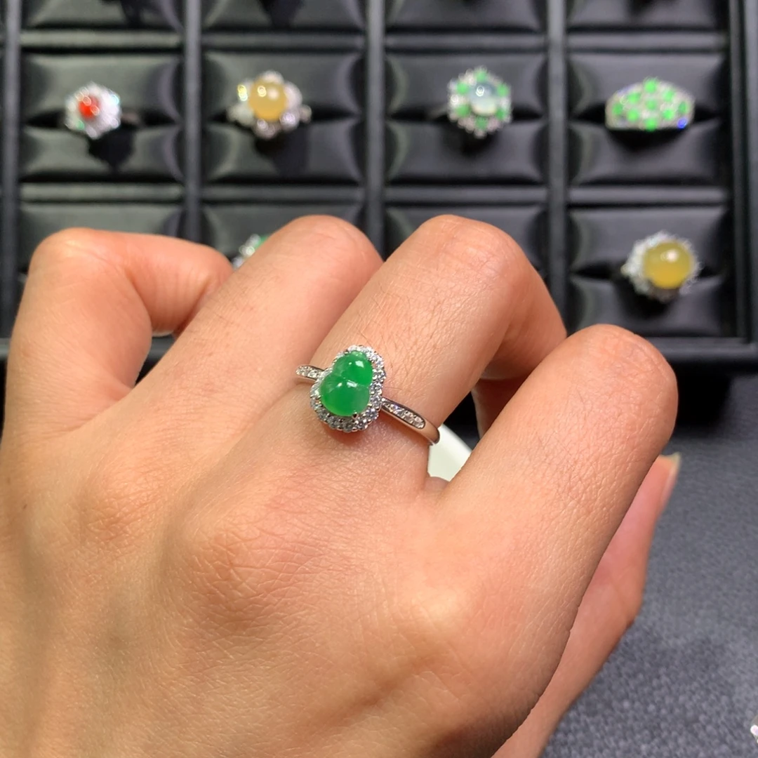 翡翠银S925镶嵌戒指