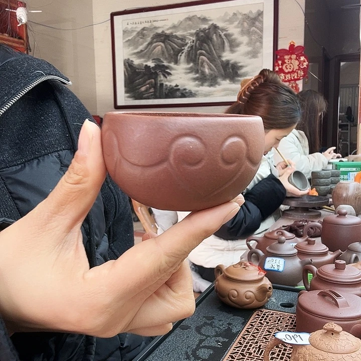 紫砂茶壶紫泥半手100