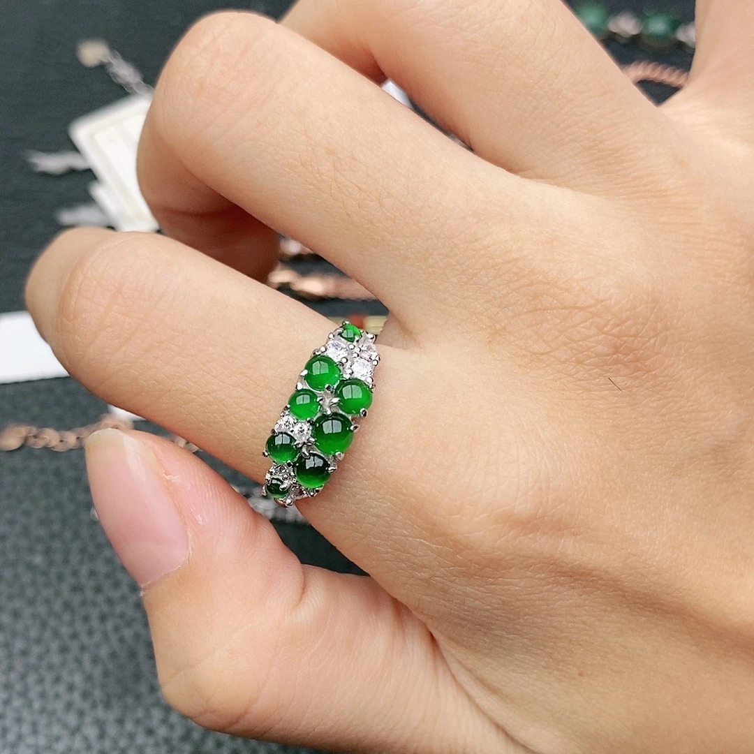 翡翠银S925镶嵌戒指