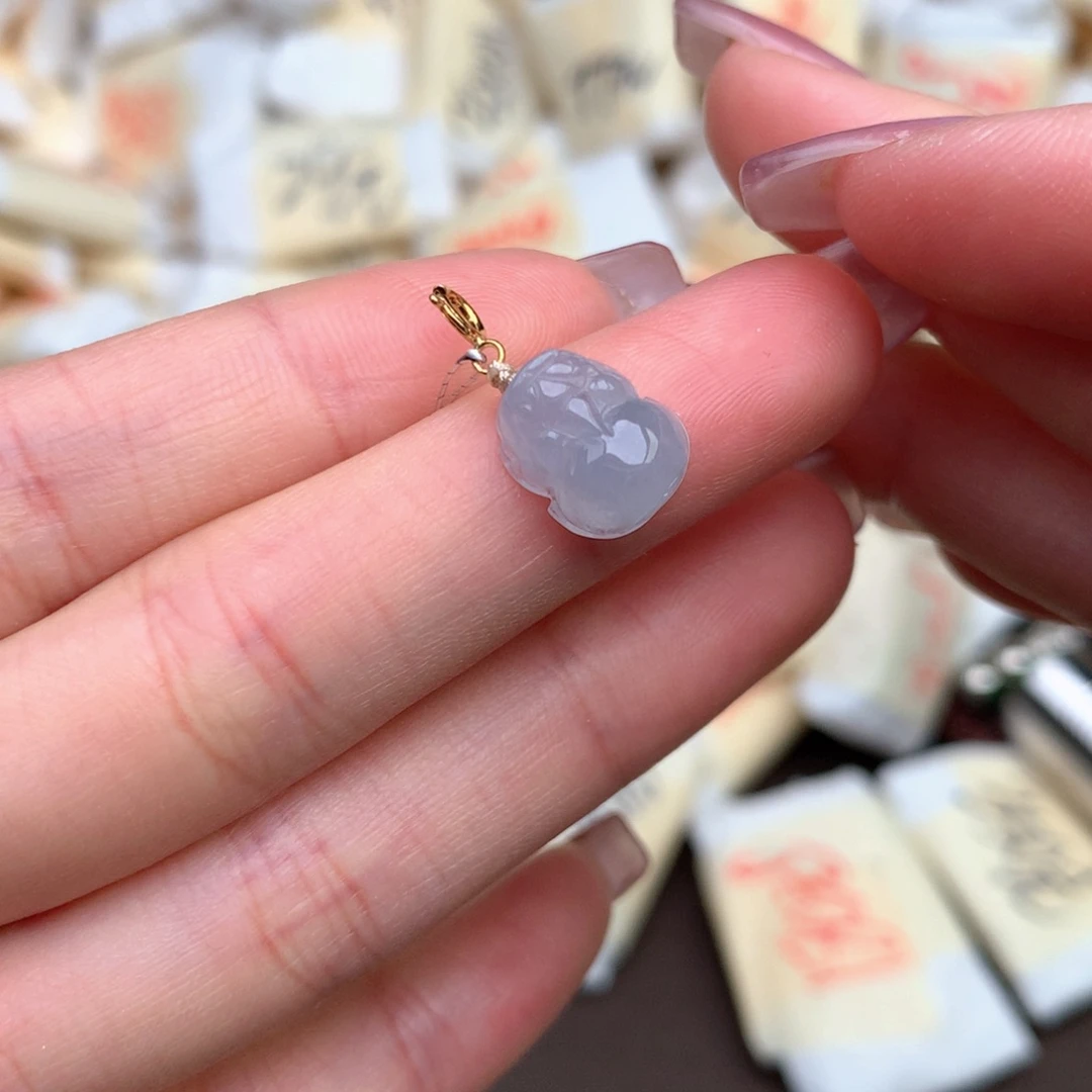 【闪购商品】翡翠挂件18K金镶嵌一