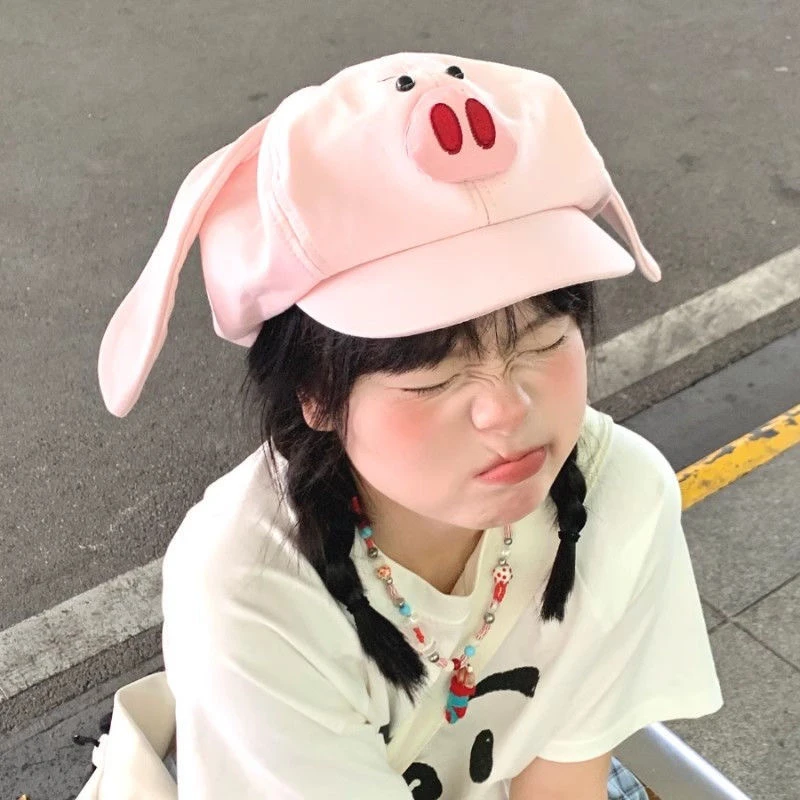会飞的小肥猪太乙飞天猪粉色画家帽女春夏可爱搞怪八角帽显脸小
