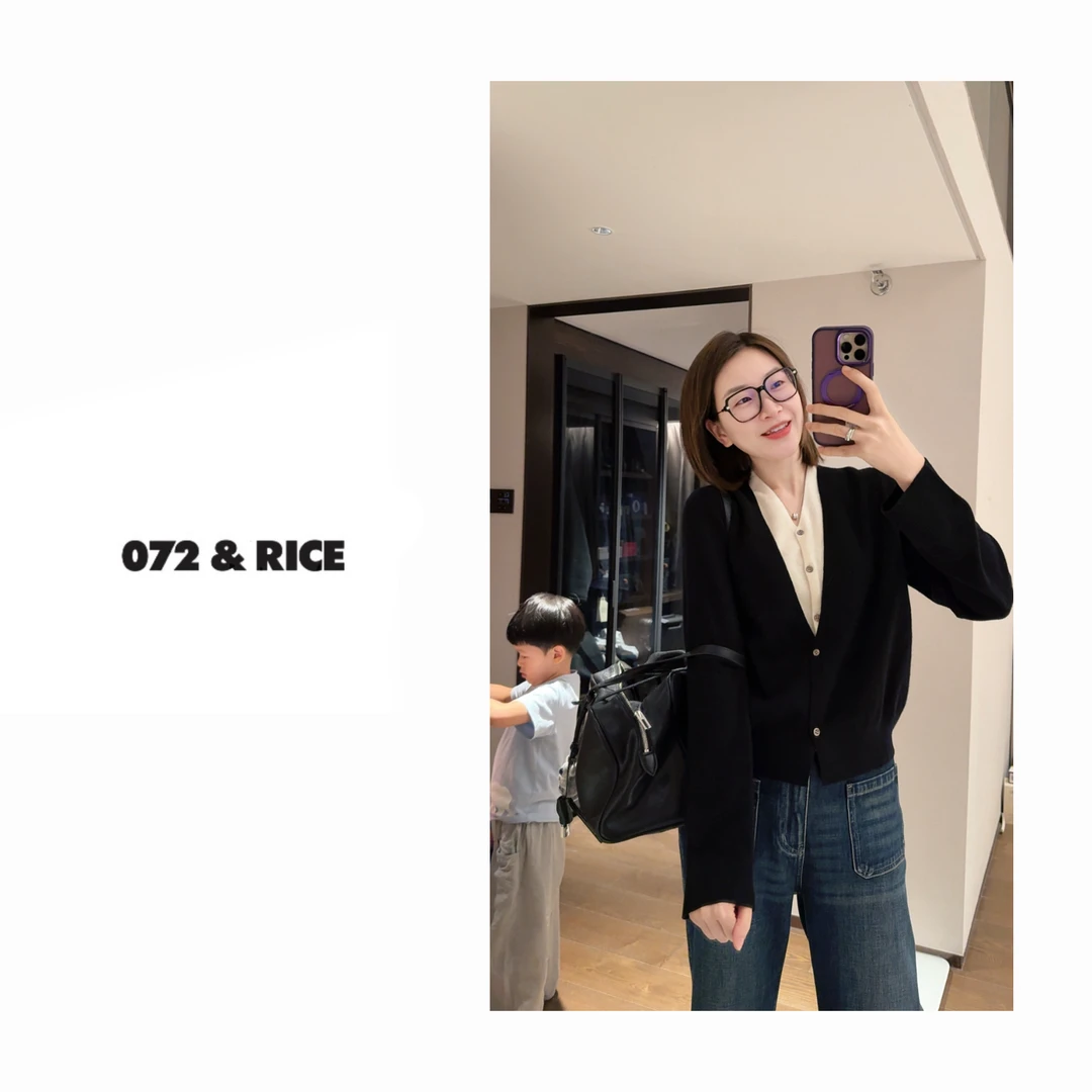 072 & RICE【高知份子】100羊毛 秋季休闲假两件针织衫 A1258