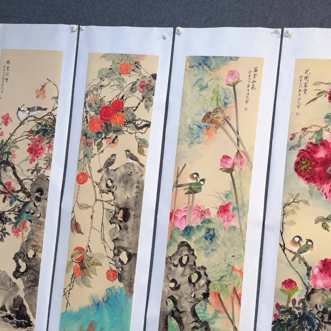 国画纯手绘山水花鸟作品