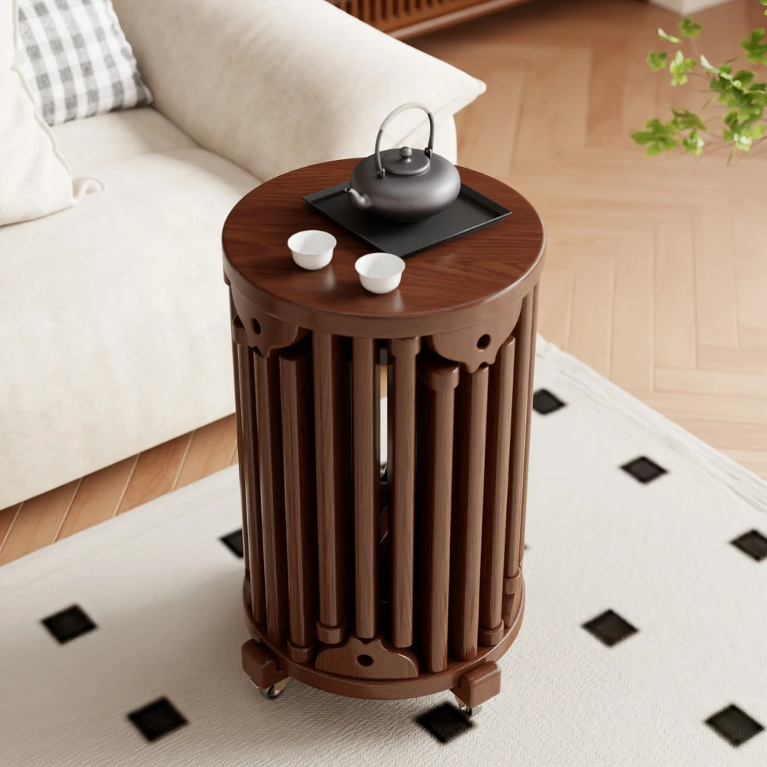 实木圆凳子茶几家用可叠放凳现代吃饭凳子餐桌凳原木新中式叠叠乐