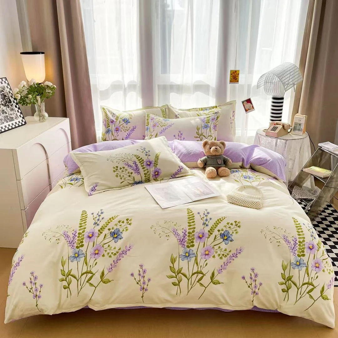 【紫梦】四件套网红爆款简约轻奢印花