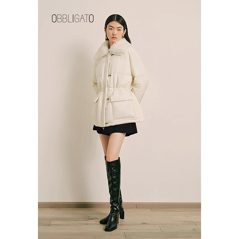 OBBLIGATO奥丽嘉朵1C64308520专选秋冬金属扣鹅绒羽绒服