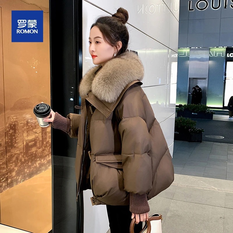 短款羽绒服女2025年冬季新款时尚洋气高端小个子白鸭绒大毛领外套