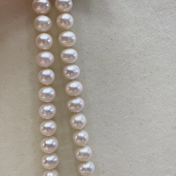 银S925镶嵌淡水珍珠颈饰➕9-10高品极光炫彩