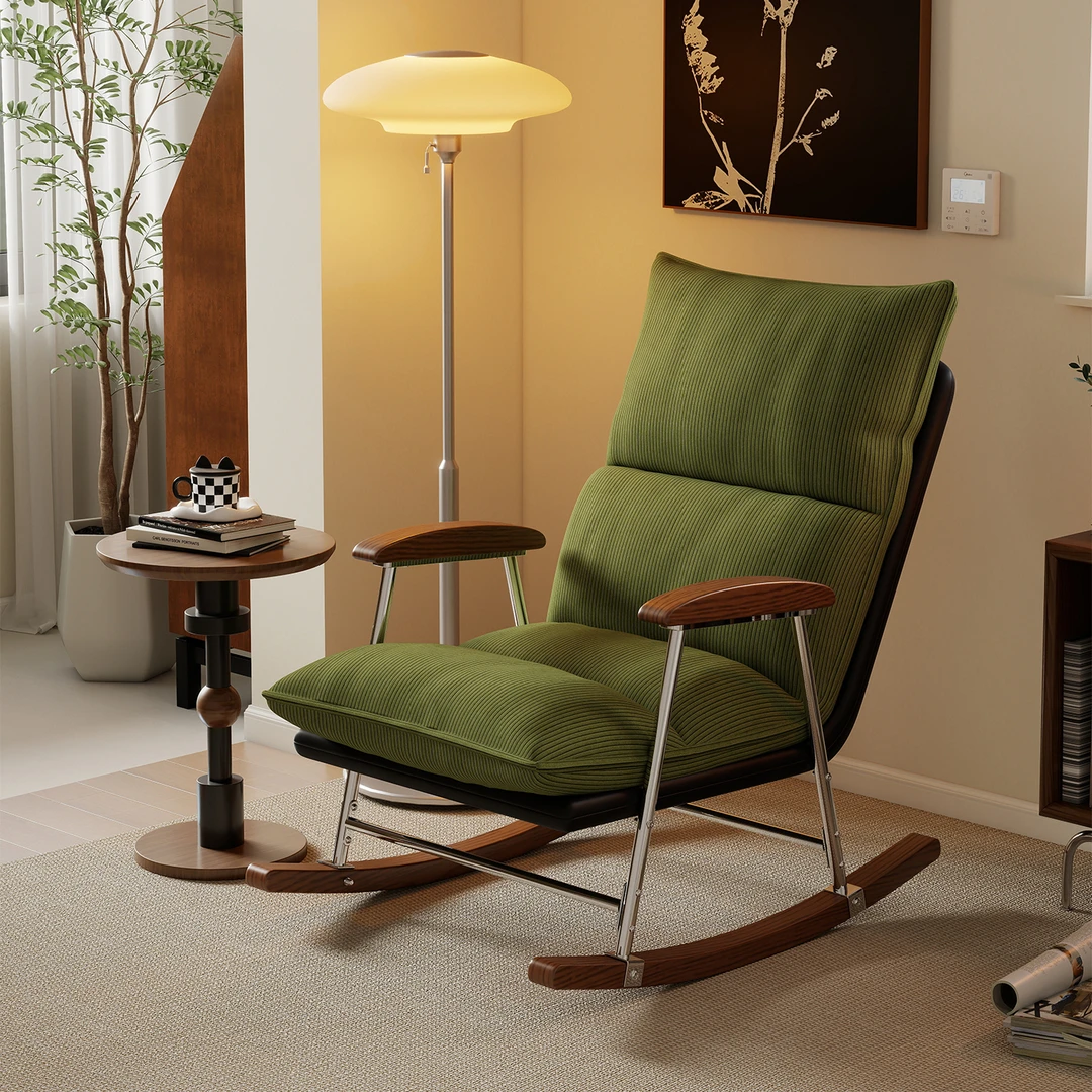 复古摇摇椅大人躺椅阳台休闲可睡可躺休闲靠背摇椅懒人沙发单人椅